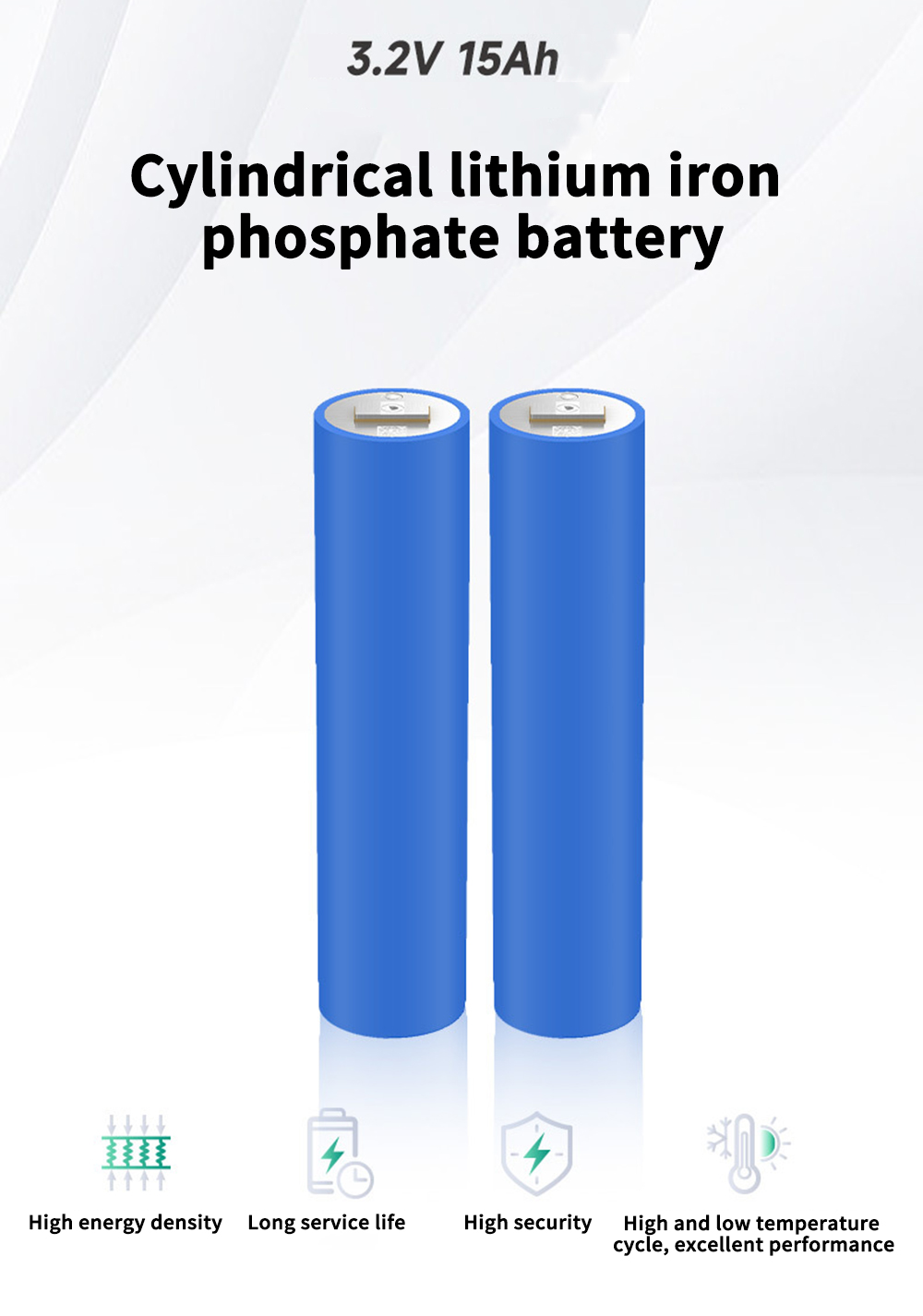 3.2v15ah Cylindrical lithiumiron phosphate battery