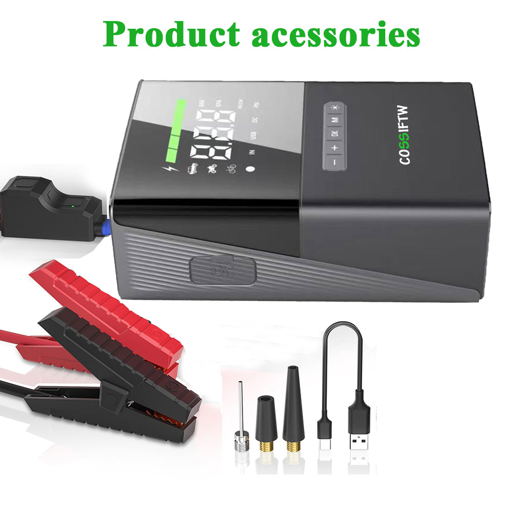 Portable 16800mah Car Battery Jump Starter High Capacity Car Booster Lithium Power Bank Jump Starter Pack With Tire Inflator